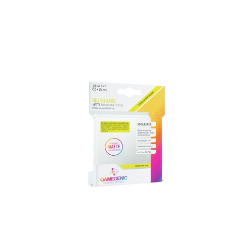 Gamegenic - MATTE Big Square-Sized Sleeves 82 x 82 mm - Clear (50 Sleeves)