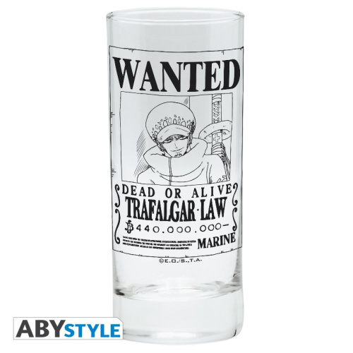 ONE PIECE - Glass "Trafalgar Wanted"
